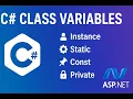 Variables in a Class in C Instance Static Constant Private Variables Explained