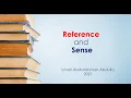 semantics reference and sense