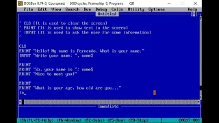 QBASIC Tutorials - LESSON 1