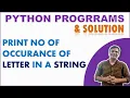 Python Program to count and print no of occurrence of an alphabet in string Python Example Program
