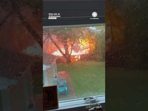 Transformer Explodes Into Flames During Michigan Storms