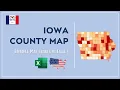 Iowa County Map in Excel - Counties List and Population Map