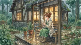 slow living routine peaceful rainy forest day ghibli style ambient story