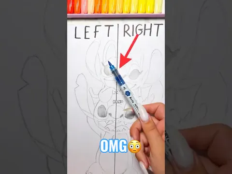 ✍️LEFT VS RIGHT HAND DRAWING 💙STITCH 💙