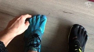 Vibram Five Fingers size comparison one size too big and the correct size