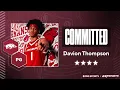 WATCH 4-star PG Davion Thompson Commits to Arkansas No 21 Overall Player