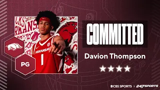 WATCH 4-star PG Davion Thompson Commits to Arkansas No 21 Overall Player
