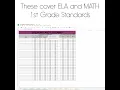 1st Grade Common Core Standards Checklist Google Sheets
