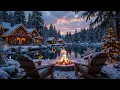 Relaxing Winter Piano Music for Study, Work ❄️🔥Warm Crackling Fireplace with Soothing Piano Music
