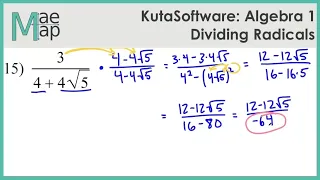 KutaSoftware Algebra 1 - Dividing Radicals