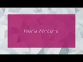 Kiera Winters - appearance