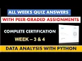 Data Analysis with Python Week - 3 4 All Quiz Answers Complete Certification Coursera