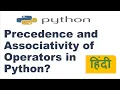 Precedence and Associativity of Operators in Python Python Tutorial in Hindi Python IDLE