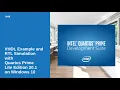 V L Example and RTL Simulation with Quartus Prime Lite Edition 20 1 and ModelSim