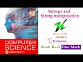 Chapter 8 Book Back One Mark Questions 12th CS Evaluation STRINGS AND STRING MANIPULATION