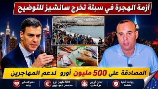 ضغط كبير على سانشيز بسبب أزمة الهجرة  والمصادقة على ميزانية     مليون يورو لدعم المهاجرين دندنها