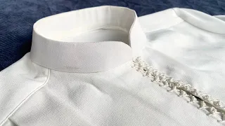 how to cut and sew a bishop collar how to cut a turtle neck