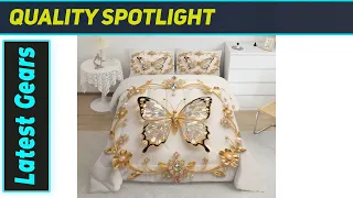 DJNEAR Butterfly Comforter Luxury Black Gold Bedroom Upgrade