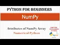 Attributes of NumPy Array NumPy Attributes