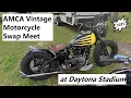 AMCA Vintage Motorcycle Swap Meet from Daytona Stadium on Set Up day