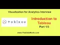 Introduction to Tableau Part 1 Analytics Interview Preparation