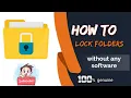 How to lock folder using notepad Lock any folder without any software lock folder