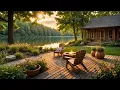 Peaceful Summer Morning Serene Lakeside Cabin Retreat with Soothing Nature Sounds for Relaxation