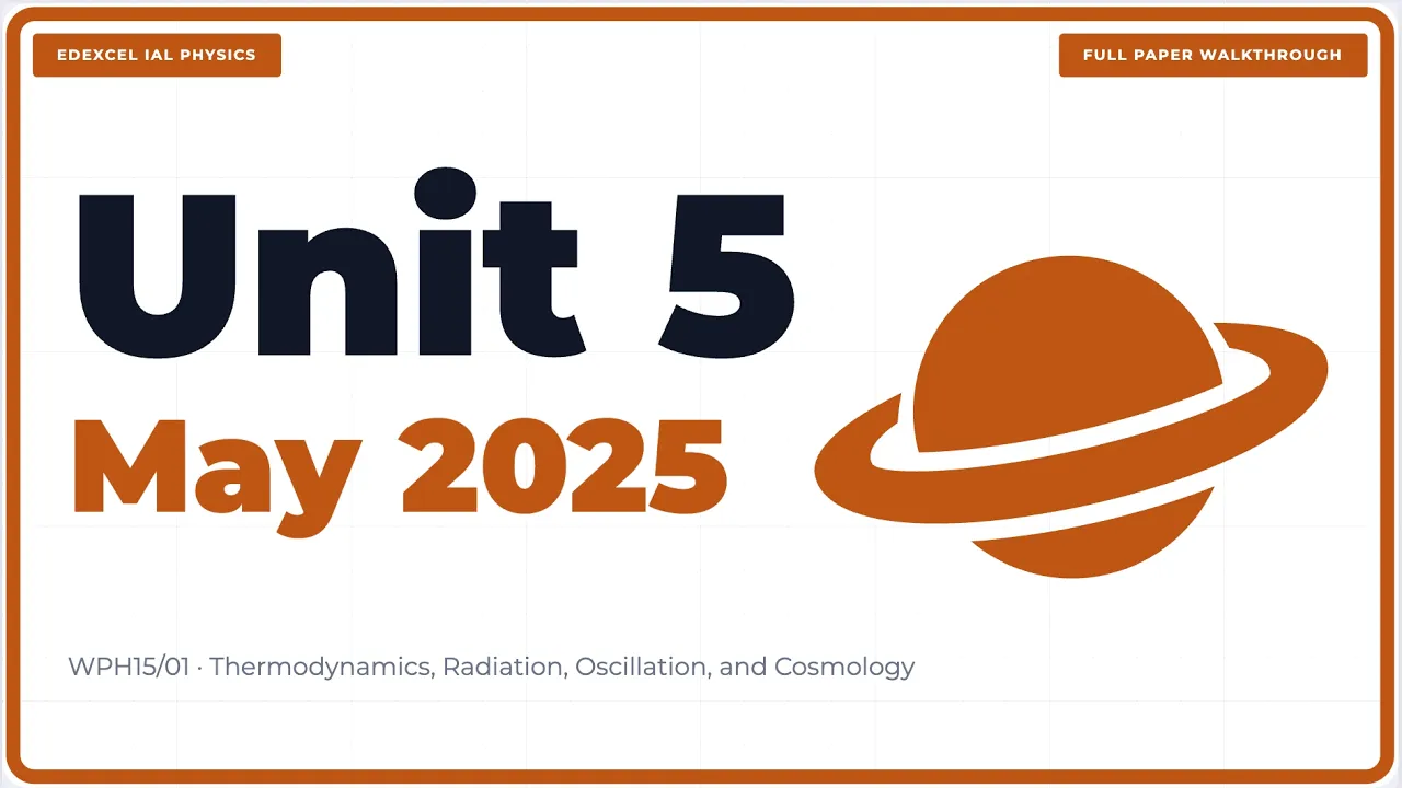 Edexcel International A-Level Physics: May 2025 Unit 5 Past Paper Walkthrough