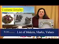 List of Costume Jewelry Values Designers and their Marks by Dr Lori