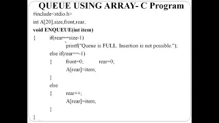 Queue using Array C Program