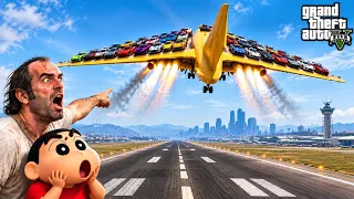 I Put 50 Super Cars on a Jetβ¦ WHAT HAPPENED?! π±βοΈ in gta5 #gta #gta5 #viral #schinchan