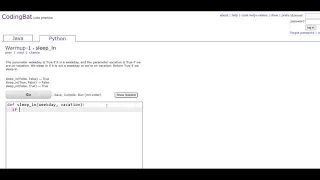 Warmup-1 sleep - in Python Tutoriall Codingbat com