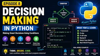 Python Decision Making if if-else elif Nested if match-case Complete Python Course