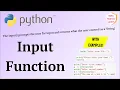 Basic Python Tutorial - 10 How To Take Input From Users Input Function in Python