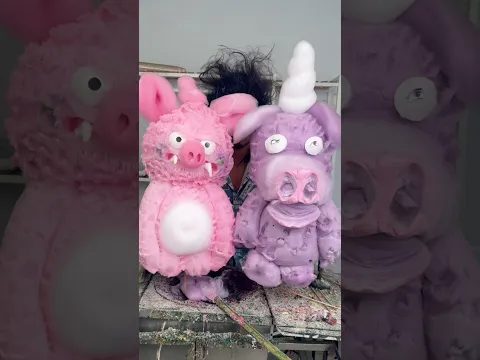 Cotton candy art sculptures