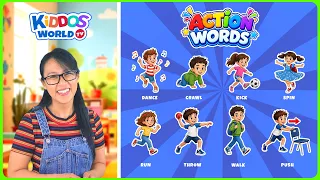Learn Action Words for Kids with Miss V | Fun Verbs for Kids | Kiddos World TV