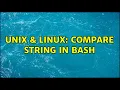 Unix Linux compare string in bash