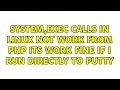 Ubuntu system exec calls in linux not work from php its work fine if i run directly to putty