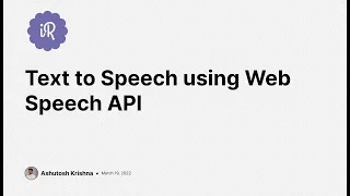 Text-to-Speech using Web Speech API JavaScript Project Demo