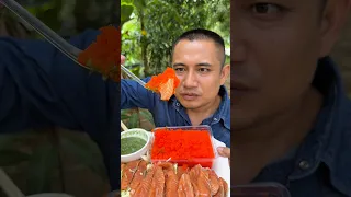 กินปลาแซลมอนดองกับผักสดๆรอบสวน