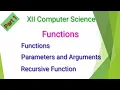 XII Computer Science Functions Shyni Pradeep
