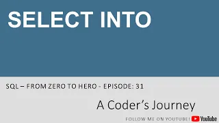 SQL Tutorial - SELECT INTO