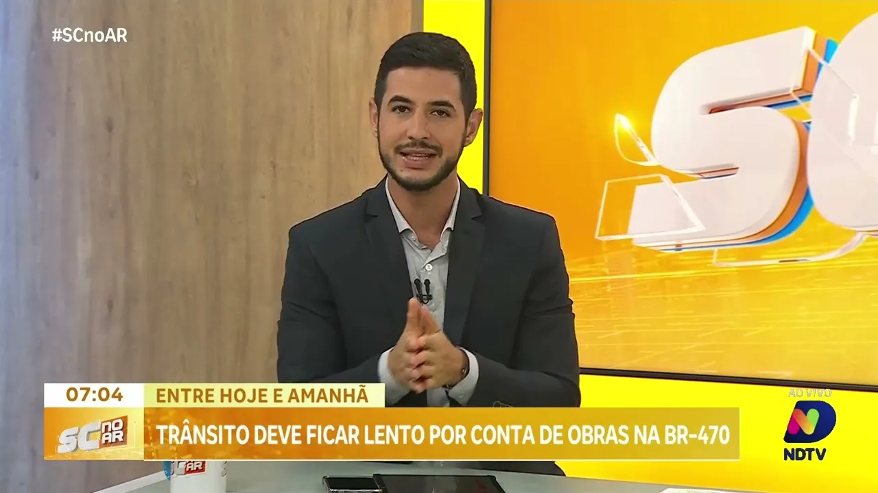 Obras na BR-470 causam lentidão e interdição no trecho de Navegantes