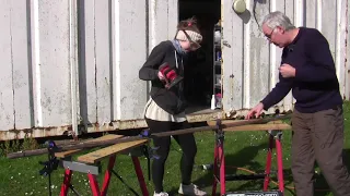 Just About Sailing March 2021 – Fabricating new wooden handrails and finishing the interior sanding