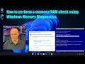 How to perform a Memory RAM check using Windows Memory Diagnostics