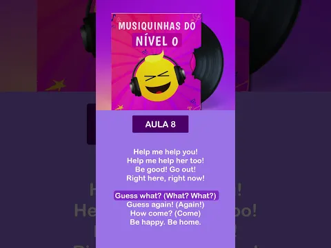 Musiquinha da Aula 8 - Nível 0 | Memorize o vocabulário cantando 🎤  #abcfluent #aprenderingles