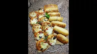 العجينه السحريه للبيتزا الوهميه الميني بيتزا والسندويتشات تحفه جدااا من مطبخي فاطمه ابو حاتي 