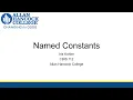 CBIS 112 Named Constants