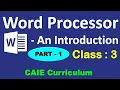 Word Processor - An Introduction PART