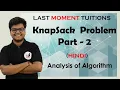 Knapsack Problem with Example in Hindi Part 2 Greedy Method Dynamic Programming AOA Lectures